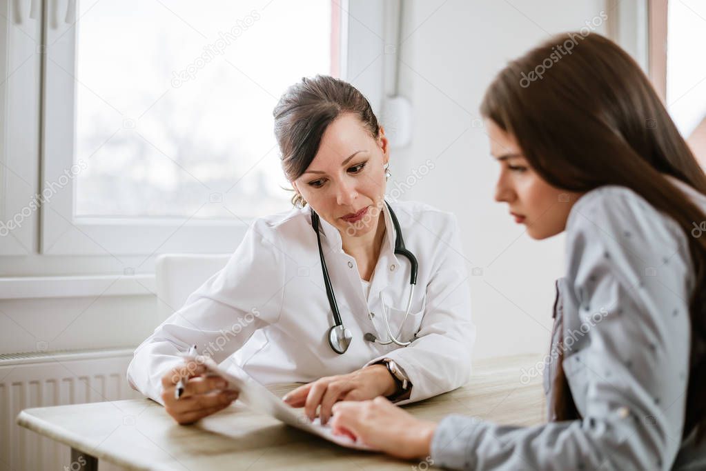 doctor giving advice to a patient. 