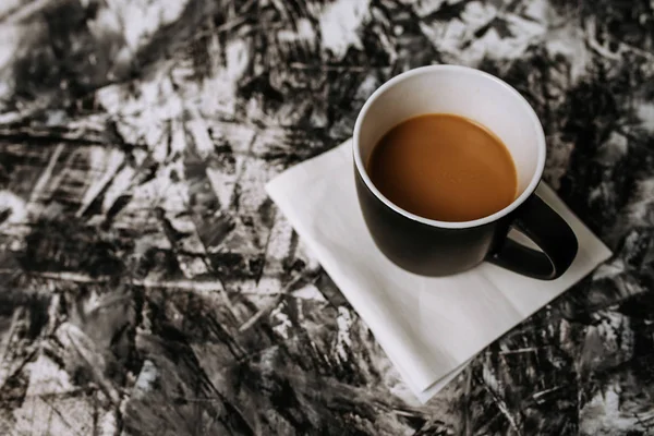 Чашка Кофе Черно Белом Фоне — стоковое фото