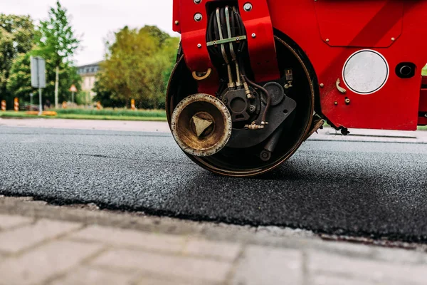 Road Roller Gör Nya Väg — Stockfoto