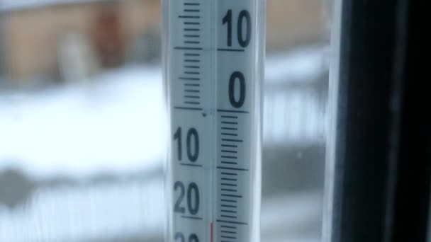 气温是摄氏 摄氏度 寒冷和严寒的冬天 Coldy — 图库视频影像