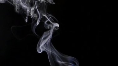 Siyah arka planda güzel gri duman. Sigara dumanı. Nargile dumanı. Duman türbülansı. Beyaz buhar yükseliyor