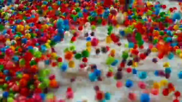 Dragee Multicolore Tourne Sur Une Assiette Des Boules Multicolores Toutes — Video