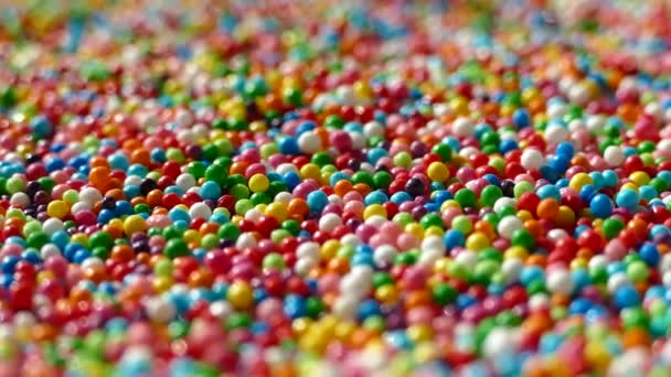 Dragee Multicolore Tourne Sur Une Assiette Des Boules Multicolores Toutes — Video