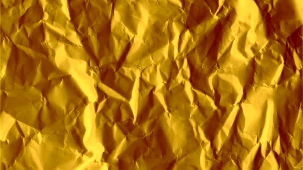 Textura Hârtie Aurie Mărunțită Folie Relief Aur Animație Imagini Oprirea — Videoclip de stoc