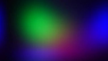 Kırmızı, mavi ve yeşil renklerin aydınlanması. Çok renkli dokular. Siyah arkaplanda hafif müzik. 