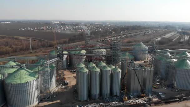 Base Grenier Site Construction Ascenseurs Industrie Agricole Récolte Des Céréales — Video