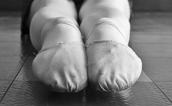 Black White Version Pink Canvas Ballet Dancer Slippers — Stock Photo, Image