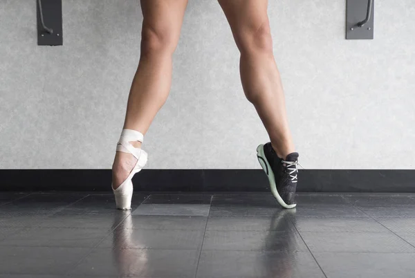 Een Ballerina Beide Danser Atleet — Stockfoto