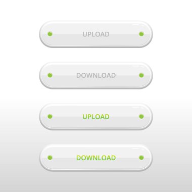 Beyaz vektör download düğmeleri siteniz için