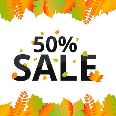 Suluboya sonbahar yeşillik vektör satışı afişi 