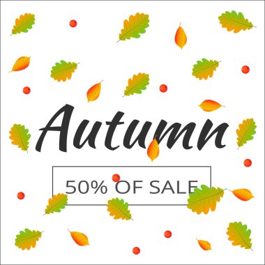 Suluboya sonbahar yeşillik vektör satışı afişi 