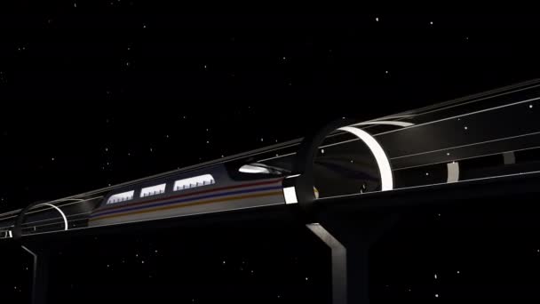 Vysokorychlostní osobní vlak se pohybuje v skleněný tunel — Stock video
