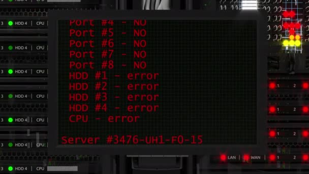 Moderna sala de servidor de trabalho — Vídeo de Stock