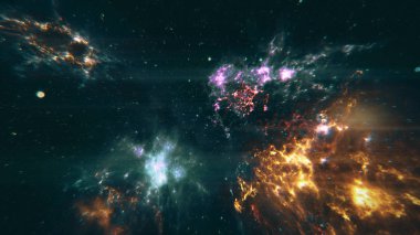 Uzaya Nebulas galaksideki üzerinden uçan