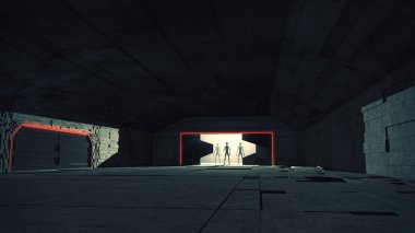 Uzaylılar uzay istasyonu kapı ortaya