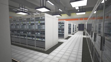 Modern Data Center Server Room  clipart