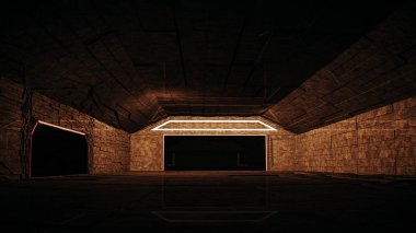 Bilim-kurgu iç uzay istasyonu Hangar