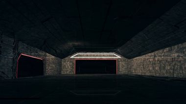 Bilim-kurgu iç uzay istasyonu Hangar