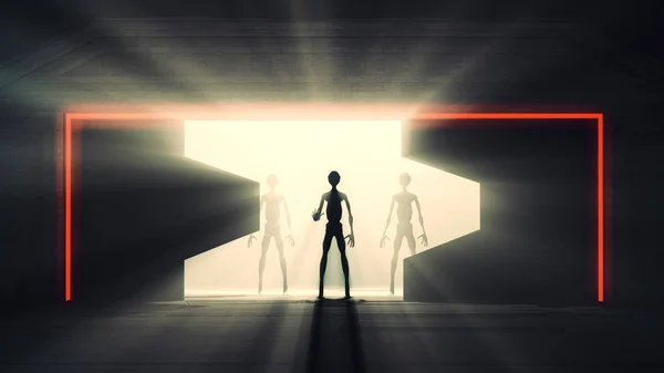 Uzaylılar uzay istasyonu kapı ortaya