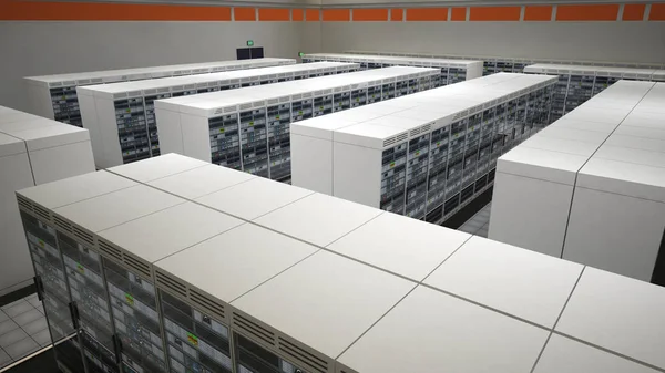 Sala moderna do servidor do centro de dados — Fotografia de Stock