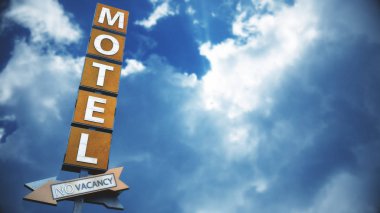 Old Grungy Motel Sign clipart