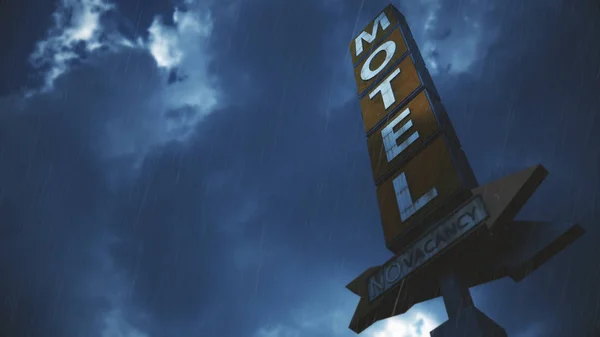 Stary Grungy Znak Motel Rai — Zdjęcie stockowe
