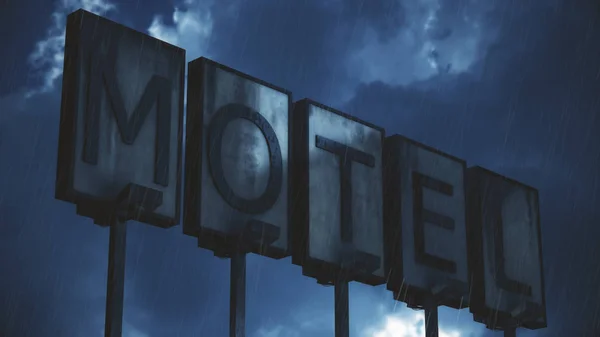Altes Grungy Motel Schild Rai — Stockfoto