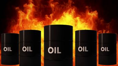 Azgın yangın petrol fiyatı kriz kavramı petrol varil