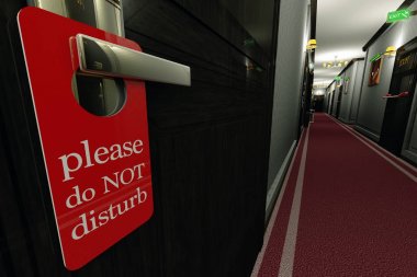 Don bir fantezi otelde oda kapısında asılı işareti rahatsız etmeyin