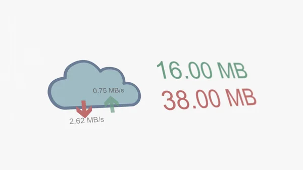 Cloud Partage de fichiers Télécharger Compteurs Concept en ligne — Photo