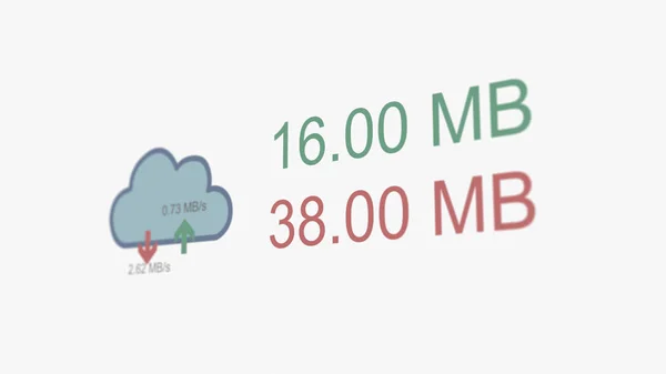 クラウドのファイルのアップロード ダウンロードを共有カウンター オンラインのコンセプト — ストック写真