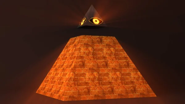 Všechny vševidoucí oko Boží, oko Providence Pyramid Illuminati — Stock fotografie
