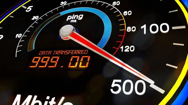 Internet Bandwidth Download Upload Speed Meter — Stock Photo, Image