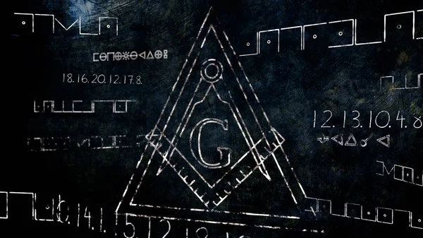 The Free Masonic Grand Lodge Sign and Illuminati Secret Characte — Stock Photo, Image