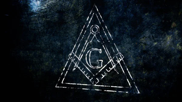 The Free Masonic Grand Lodge Sign and Illuminati Secret Characte — Stock Photo, Image