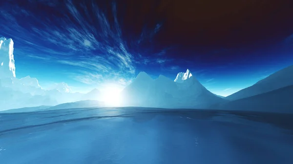 Antarktisz jeges területén és a hegyekre — Stock Fotó