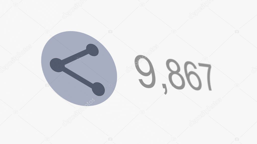 Share Counter Counting Popular Online Content Illustration