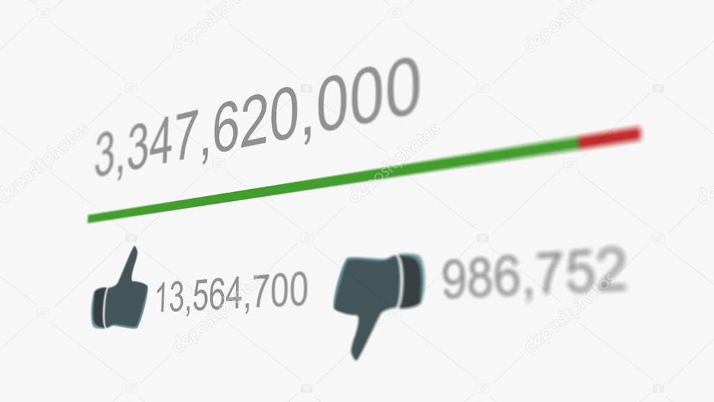 Super Popular Online Video Watch and Popularity Counters Illustration