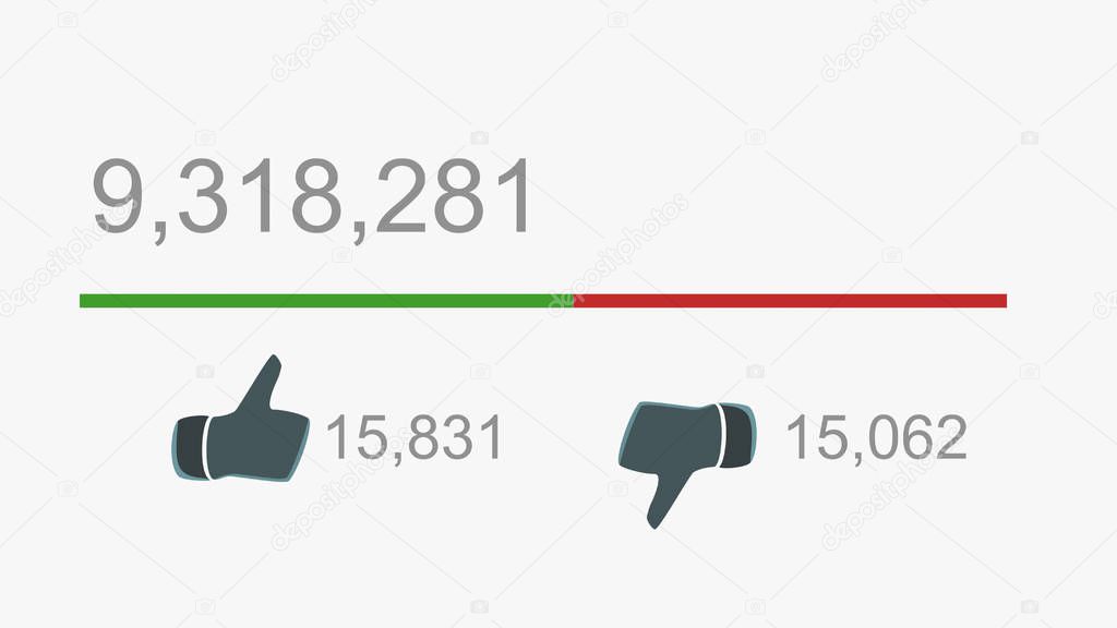 Very Divisive Online Video Watch and Popularity Counters Illustration