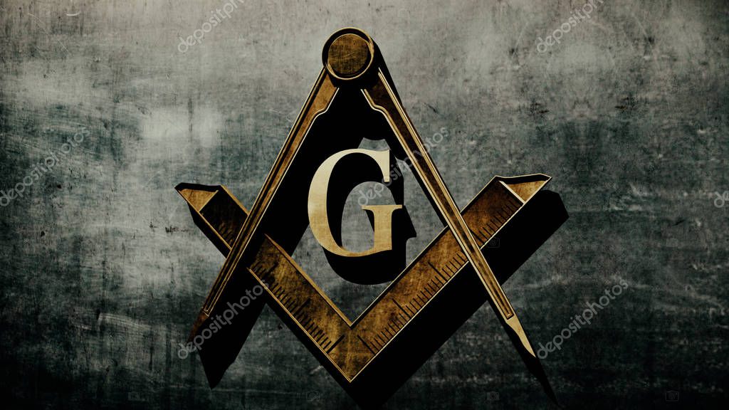Free Masonic Grand Lodge Sign Editorial 3D Illustration