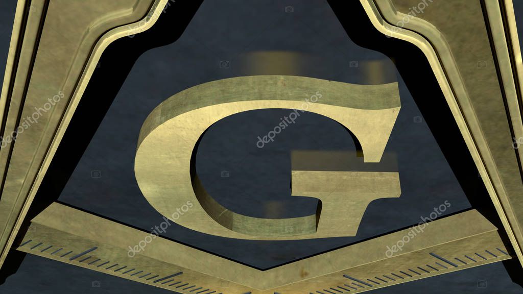 Free Masonic Grand Lodge Sign Editorial 3D Illustration