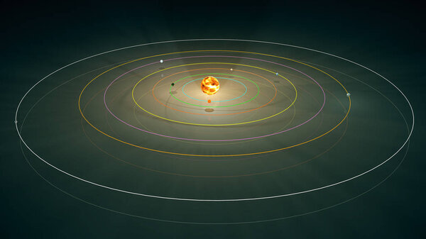 TRAPPIST-1 System 3D Illustration