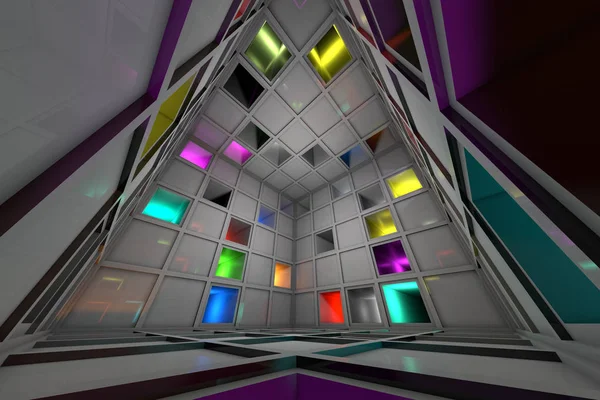 Sci Fi бігти загадка лабіринт куб інтер'єру кімнати — стокове фото
