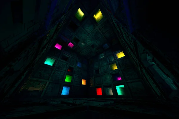 Sci Fi Grungy Escape Room Riddle Labyrinth Cube Interior