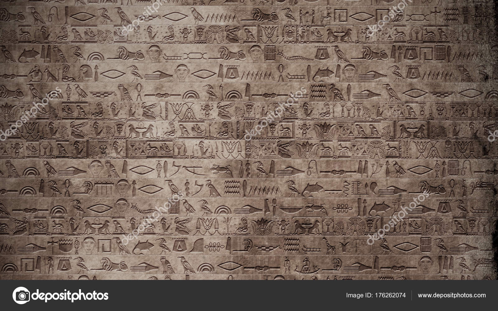 Vertical Egyptian Hieroglyphs Ancient Stone Wall — Stock Photo