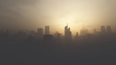 Kıyamet sonrası ağır kirli Smoggy Metropolis hava