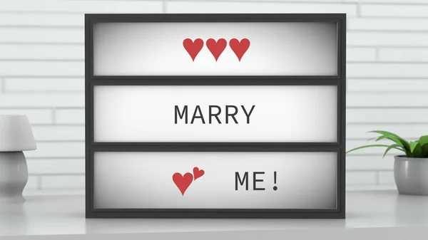 Marry Me Lightbox — Stockfoto