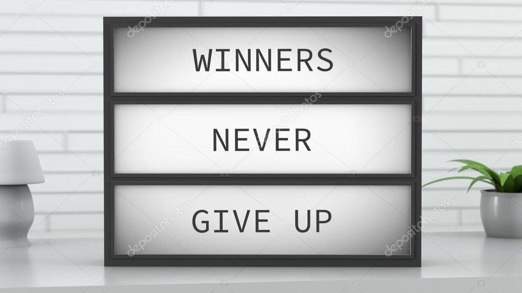 Winners Never Give Up Lightbox