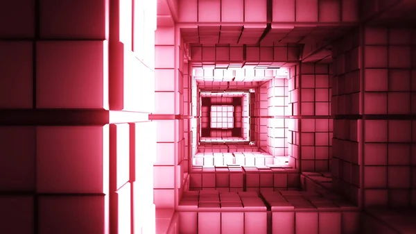 サイエンス フィクション カラフルなキューブ迷路 — ストック写真