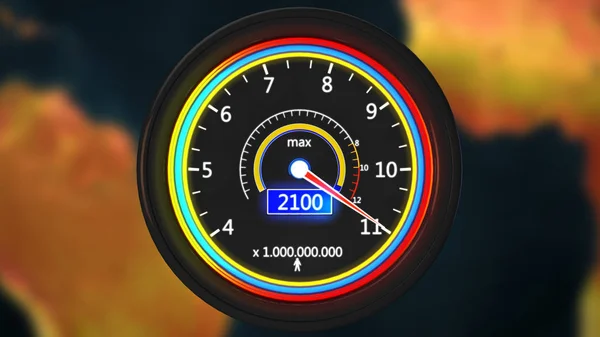 Earth Population Meter 2100 Illustration — Stock fotografie